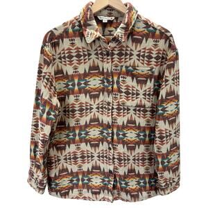 Mountain and Isles Southwestern Aztec Print Flannel Shirt Women’s Size M